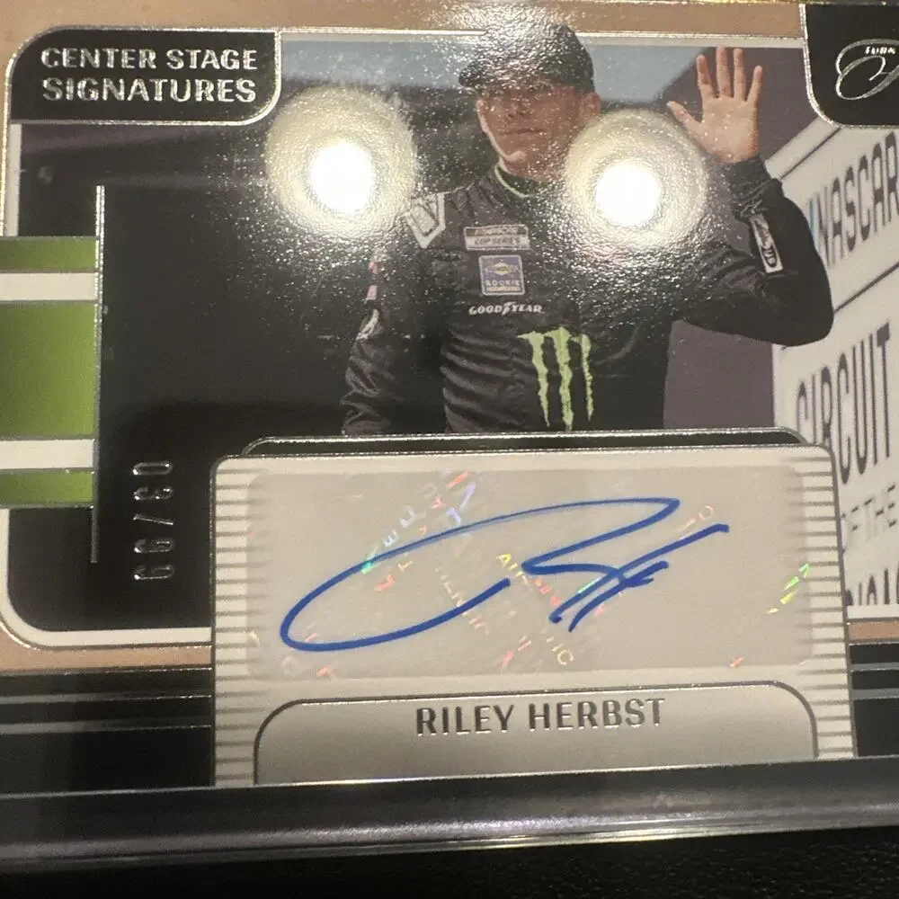 2025 Panini Turn Four Racing Center Stage Auto #CSS-JGS Riley Herbst #03/99